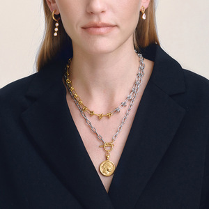 Modern <b>Classic</b> European American Style Zinc Alloy Knotted Chain Necklace Geometric Design Gift Jewelry - Product Image 3