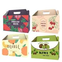 Boîte à fruits en carton ondulé avec poignée, impression de logo personnalisée