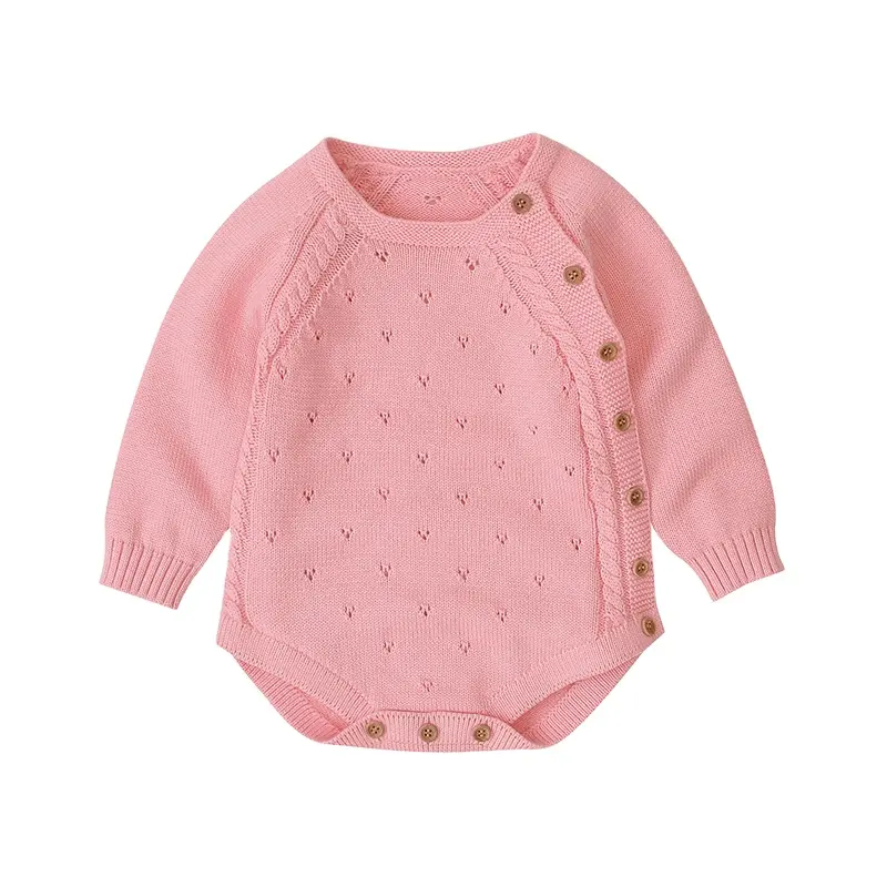 Mimixiong nuovo Design bambino 100% cotone vestiti tuta confortevole neonato lavorato a maglia maniche lunghe pagliaccetto per ragazze ragazzi