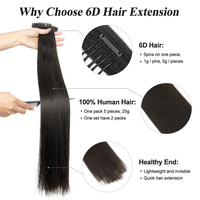 Extensions de cheveux ondulés 6D pour dropshipping, marque privée, emballage personnalisé, 100% Remy, cuticules intactes, 16-22 pouces, stock disponible, pour salons