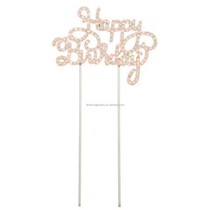 Venta al por mayor <span class=keywords><strong>precio</strong></span> <span class=keywords><strong>de</strong></span> fábrica princesa <span class=keywords><strong>pastel</strong></span> <span class=keywords><strong>de</strong></span> cumpleaños decoración Rhinestone Feliz cumpleaños <span class=keywords><strong>pastel</strong></span> superior - Product Image 6