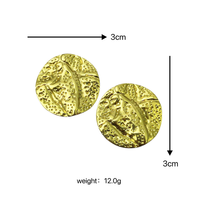 Boucles d'oreilles tendance en acier inoxydable plaqué or avec motif concave exagéré pour femmes, vente en gros