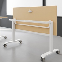 Table gigogne OMNI à plateau rabattable avec roulettes, bureau mobile pliable pour salle de formation, adapté à divers bureaux