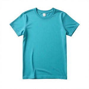 T-shirt homme en tissu doux au toucher, coupe classique, motif uni, teinture unie, directement de l'usine - Product Image 4