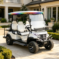 Voiturette de golf électrique 72V 5kW 4 places, peinture personnalisée de luxe, coffre arrière ajouté, homologuée DOT pour les quartiers américains