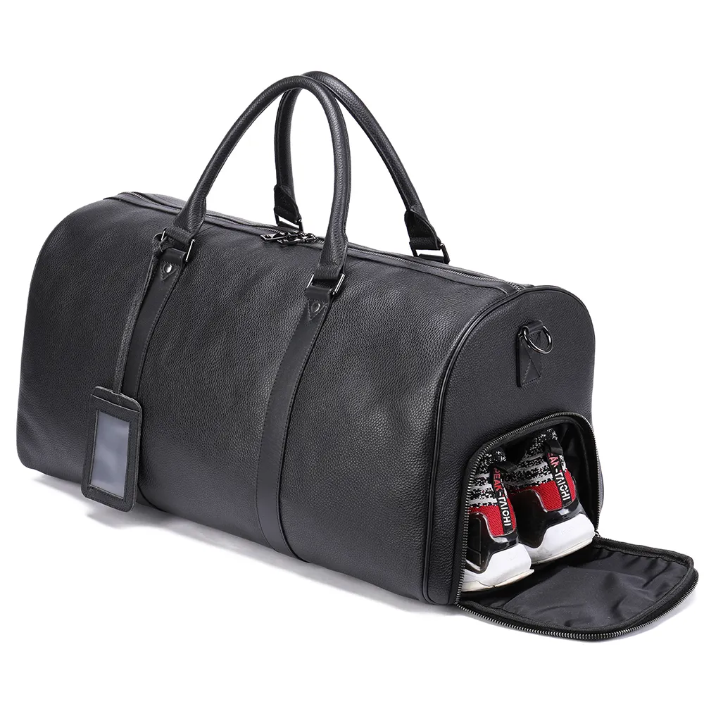 Marrant Couro Genuíno Homens Saco De Viagem Sports Gym Bag Weekend Grande Capacidade Overnight Bagagem Viagem Duffle Bag Para Homens