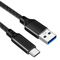 Gen2 kabel kepang USB 3,2 10Gbps 3A 60W QC 3.0 pengisian cepat USB C 3.2 PD untuk kamera komputer SSD Hard Disk Transfer Data PVC