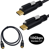 Cable USB-C a USB-C de PVC Trenzado Chapado en Oro con Doble Bloqueo de Tornillo para Transmisión de Datos de Alta Velocidad para Cámaras Industriales