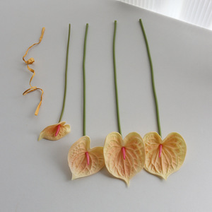 Real Touch Hoa Nhân Tạo Màu Trắng Tinh Khiết PU <span class=keywords><strong>Anthurium</strong></span> Cho Trang Trí Sự Kiện - Product Image 5