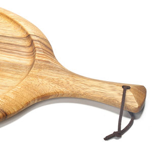 เขียงไม้ทรงกลมพร้อมด้ามจับแบบพกพาสำหรับหั่นขนมปังพิซซ่าสไตล์นอร์ดิก - Product Image 2