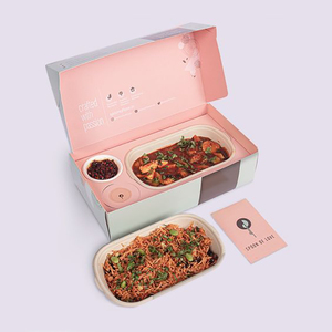 Boîte à lunch jetable personnalisée avec logo imprimé, pour repas, <span class=keywords><strong>brunch</strong></span>, bento, emballage de livraison à <span class=keywords><strong>emporter</strong></span> avec <span class=keywords><strong>plateau</strong></span> alimentaire et compartiments - Product Image 4
