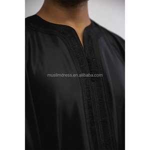 Vente en gros de robes islamiques marocaines pour hommes, livraison rapide, Dubai Thawb, robes musulmanes pour hommes - Product Image 6
