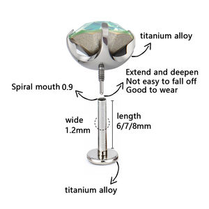 6มิลลิเมตรไทเทเนียมอัลลอยด์เจาะต่างหูยาวเกลียวสหัสวรรษกุหลาบหมั้นงานแต่งงานของขวัญยอดนิยมออกแบบเครื่องประดับขั้นสูงเจาะ - Product Image 3