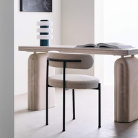 Haute qualité moderne Restaurant café meubles sans bras métal cadre coussin siège tissu cuisine salle à manger chaise