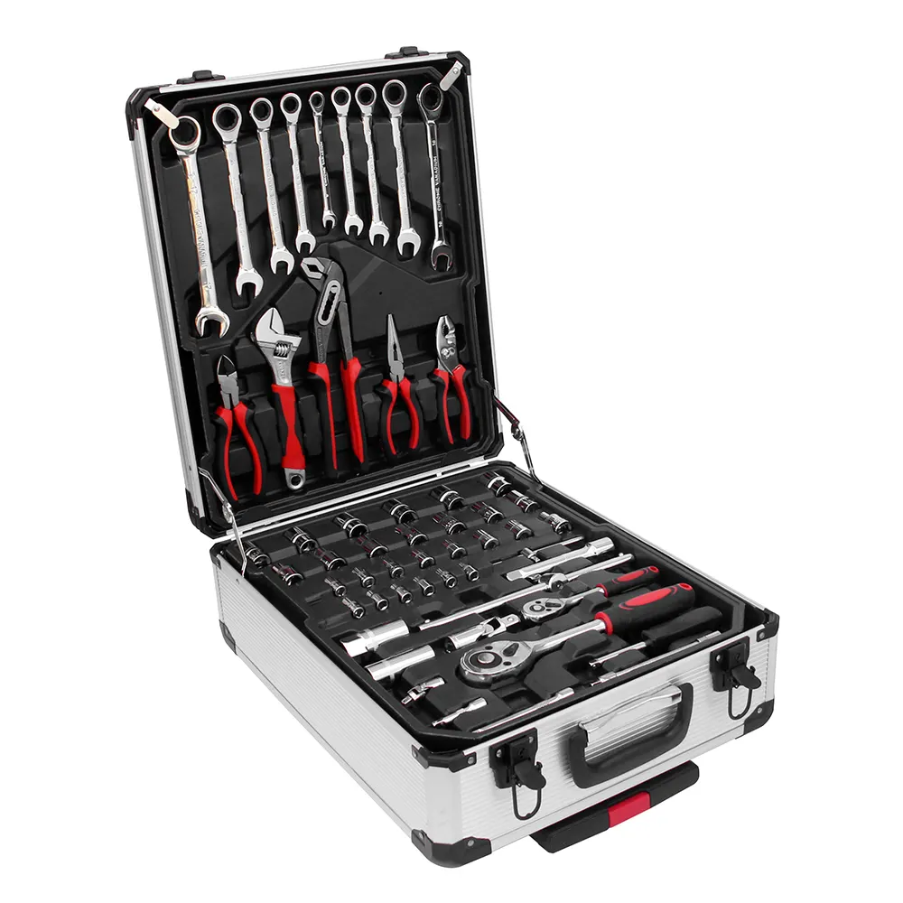 1/2 3/8 1/4 Tools Box Set Mechanic Professional Hand Tool Kit for Car 187 PCS Tool Set With Socket Wrench Set