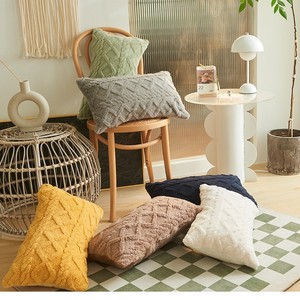 Housse de coussin de canapé, housse de coussin 3D géométrique en peluche, housse de coussin de dossier, housse de coussin lombaire, housse de coussin rayée jacquard 1 - Product Image 2