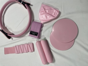 Pilates Accessories <b>Dumbbell</b> Training Yoga Fitness Pilates Silicone Weight Ring Kit Pilates Unisex Pink Accessories Kit - Product Image 3