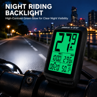 Komputer Sepeda Nirkabel Bikevee Layar 2.2 Inci Speedometer Tahan Air IPX7 Lampu Latar Hijau Dukungan Sepeda Ganda