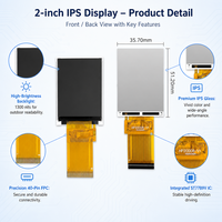 Layar LCD TFT IPS 2 Inci 65K Warna 240x320 1300 Cd/m² ST7789V Bingkai Logam Penuh untuk Smartwatch Genggam