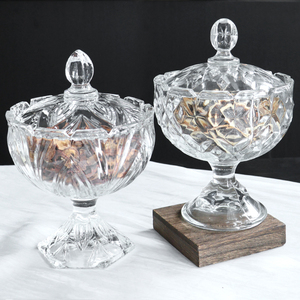 Barattolo in Vetro Trasparente <span class=keywords><strong>di</strong></span> Alta Qualità con Piede e Coperchio in Vetro, Ecologico, per Caramelle e Conservazione Domestica - Product Image 2
