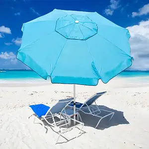 7英尺沙滩伞，带沙锚按钮倾斜和手提袋