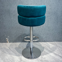 Tabouret de bar pivotant réglable au design de luxe, bleu nordique, chaise de bar à base en acier inoxydable