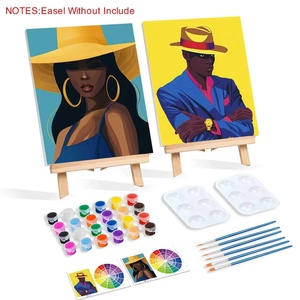 XIXI - Juego de 2 Lienzos Decorativos para Sala de Estar, Kit de Pintura con Marco, Paisaje Predibujado Hecho a Mano - Product Image 2
