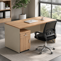 Poste de travail de direction de bureau haut de gamme, avec étagères et classeurs, bureau moderne en bois pour le bureau du directeur