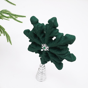 Meiman Custom Size Snowflake Table Top Christmas Ornament Carved Decorative Modern Sculpting Christmas Ball <b>Tree</b> Ornaments - Product Image 2