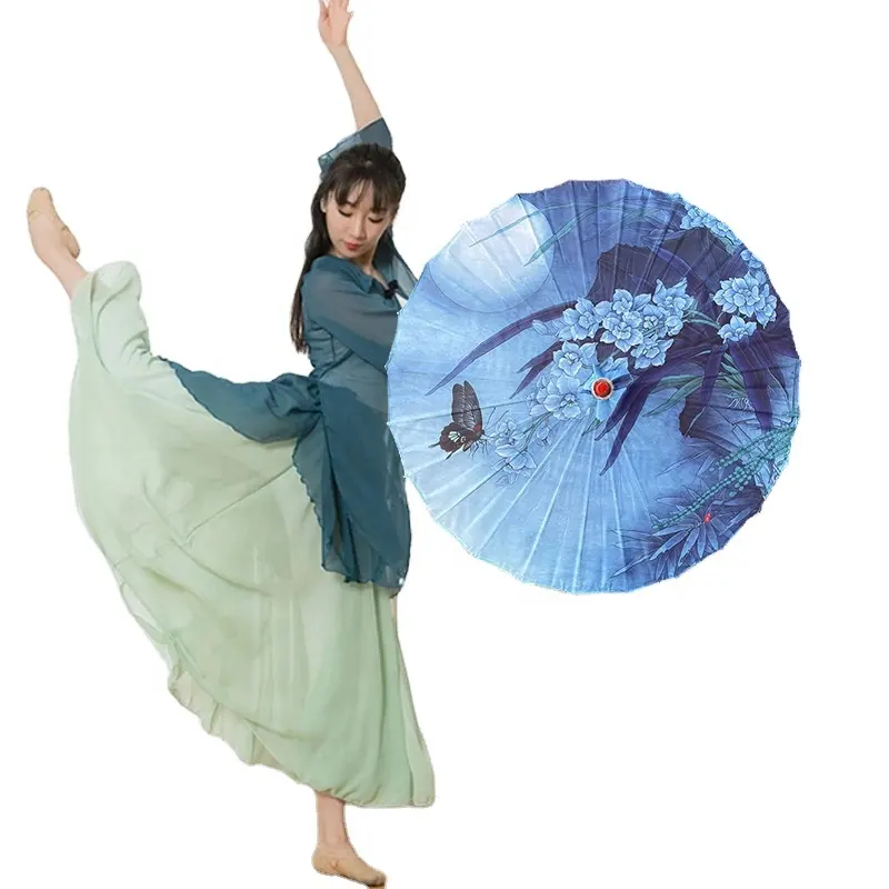 비 방수 중국 스타일 귀여운 다채로운 단일 종이 우산 숙녀의 여자 소녀에 대 한 오일 종이 우산
