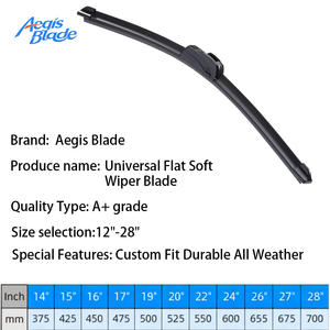 Essuie-glaces universels sans cadre de haute qualité, lame souple en caoutchouc naturel, toutes saisons, pour 99% des voitures et SUV, 12-28 pouces - Product Image 2