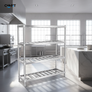 מדפי נירוסטה מסחריים CFT, מתקן אחסון למטבח למסעדות ובתי מלון, מבנה חזק ועמיד מפלדת אל-חלד 304 - Product Image 1