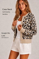 Damen Strickjacke mit Niedlichem Muster, Knopfleiste und Rundhalsausschnitt, Kurzer Pullover mit Geripptem Saum, Weiche Lässige Oberbekleidung, OEM/ODM