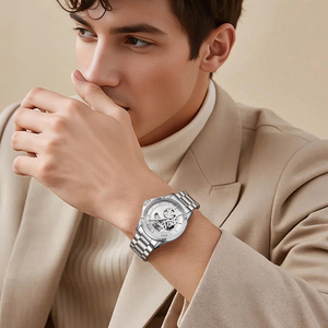Reloj Mecánico Automático para Hombre Mark Fairwhale, Correa de Metal, Edición Limitada Año del Caballo, Esfera Esqueleto, Resistente al Agua, Luminoso, FW-6033 - Product Image 6