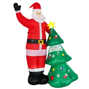 8 Ft noel şişme Santa Clause hava üflemeli LED işıkları dekor noel partisi için ışık ile noel şişme