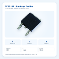 EvolE 150V 116A N-Channel Trench MOSFET TO-263 D2PAK RDS(on) 10m Gate Threshold 2.0-4.0V Saklar Daya Penggerak Motor EV5815A