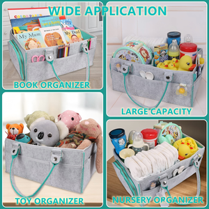 Grand panier organisateur pour couches avec poignée, neutre, garçon, fille, panier en feutre pour bébé, pour la crèche, la <span class=keywords><strong>table</strong></span> à <span class=keywords><strong>langer</strong></span> - Product Image 3