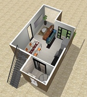 Maison mobile de style bois de 450 pieds carrés avec terrasse, appartement de luxe, décoration de luxe, hôtel