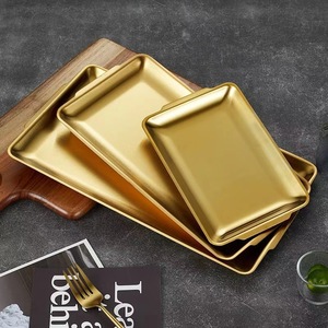 Kamp piknik yürüyüş dikdörtgen tabak tabaklar paslanmaz çelik biftek tabaklar otel gıda servis tepsileri kore barbekü plaka - Product Image 3