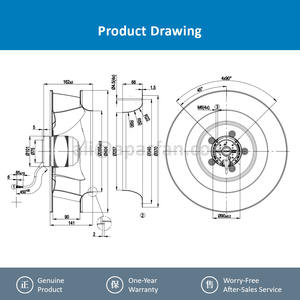 Ventilador Centrífugo ebmpapst R4E400-AB23-05 230VAC 270W 1.2A 1300RPM para Sistemas de Aire Fresco HVAC con Inversor, para Purificación de Aire - Product Image 4