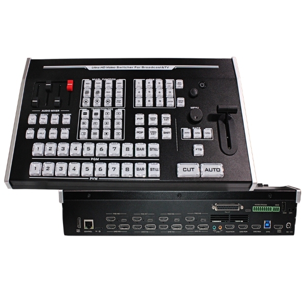 UHS6916P 4K 8-Channel Aluminum Alloy Video Switcher for Radio TV Broadcasting Equipment 3 Years Warranty Audio Video Accessory