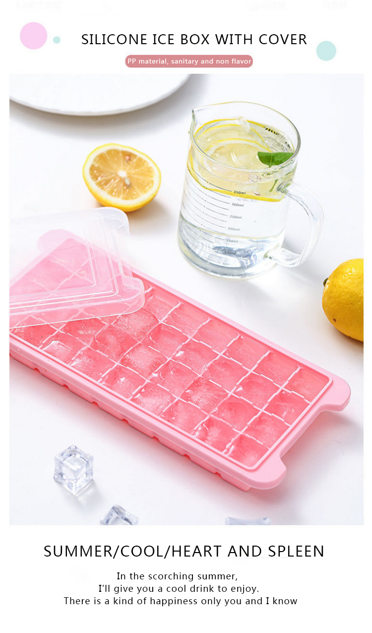 Silicone Ice Cube Tray Food Grade Reusable Elastic Model Used For Making Cake Cream Ice Cubes Freeze Mould Mold