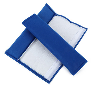 Coussin de protection pour ceinture de sécurité en soie glacée bleu, confortable, pour voiture - Product Image 2