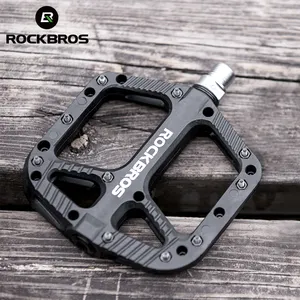 Rockbros rolamentos ultraleve para bicicleta, rockbros de náilon e ciclismo, pedais bmx mtb de estrada, plataforma plana, acessórios de peças de bicicleta