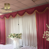 Rideaux croisés de couleur populaire à double couche pour la décoration de scène de mariage, toile de fond murale avec cadre de support pour les décorations de fête