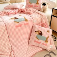 Couette-oreiller double usage chaude pour l'hiver, motif animalier, en coton et soie de plumes, pour la sieste au bureau, le canapé, la voiture