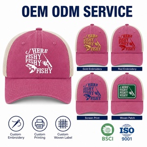 Casquette Trucker Rose Délavée Personnalisée, Dos en Maille, Snapback, 5 Panneaux, Réglable, pour Pêche et Activités de Plein Air, Fabricant, Vente en Gros, Faible MOQ - Product Image 4