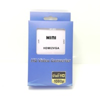 Kotak Konverter HDMI Ke VGA MINI Adaptor HD1080P HDMI2VGA dengan Daya Audio untuk Kotak Konverter Proyektor Xbox DVD PS3