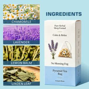 Té de Hierbas de Primera Calidad en Hojas Sueltas para Dormir, Alivio Natural del <span class=keywords><strong>Insomnio</strong></span> con Manzanilla y Lavanda, Sin Aditivos - Product Image 2