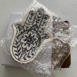 Hot Design <b>Ceramic</b> Trinket Dish Hamsa <b>Ring</b> Dish Holder Small Jewelry Tray Decorative Plate - Product Image 6